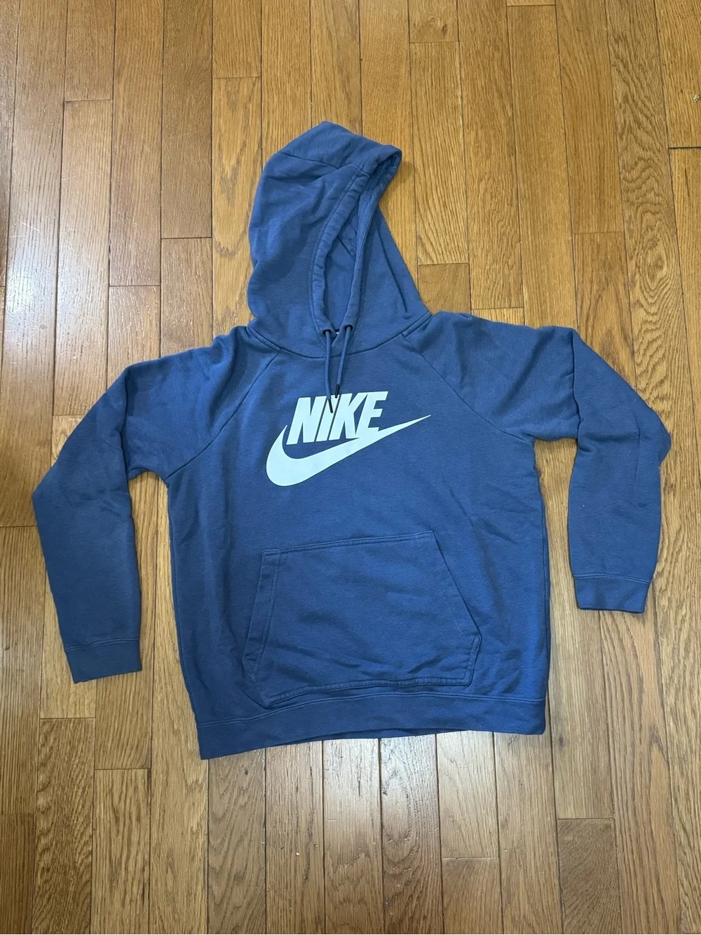Nike Blue Pullover Hoodie with White Swoosh